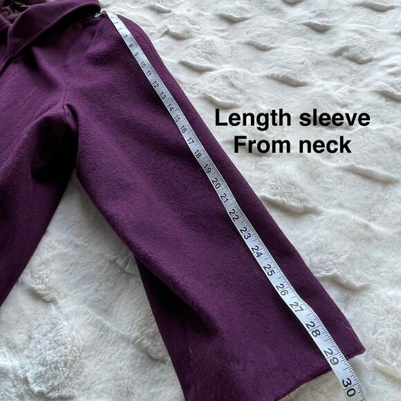 š„Chelsea Studio Wool Blend Burgundy Old Money Timeless Minimalist Overcoat 3X - Picture 14 of 14